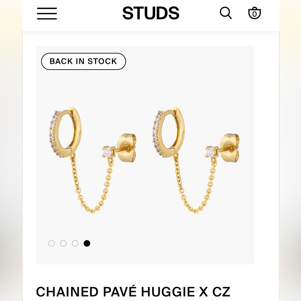 Chained pave huggie